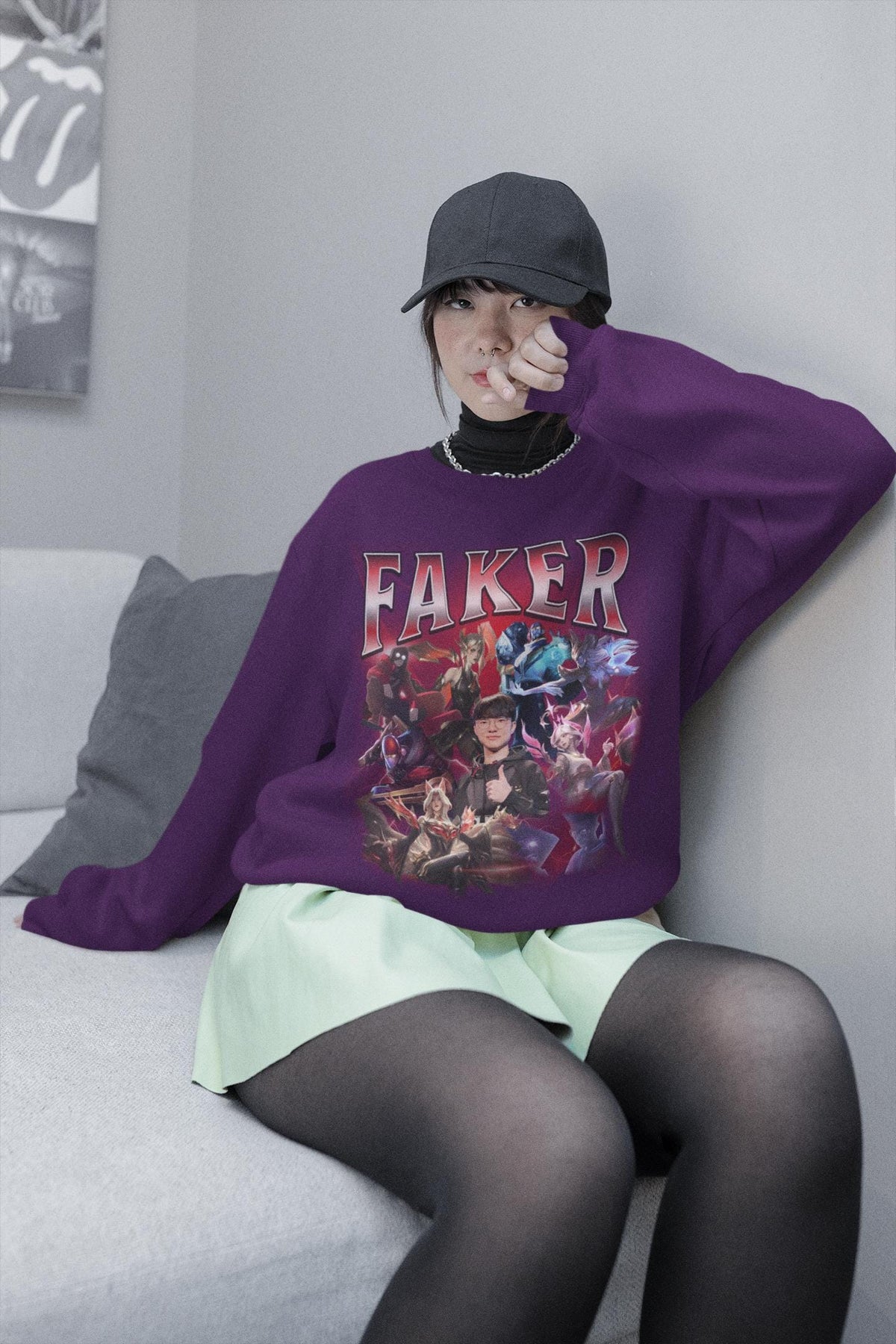 Faker League of Legends Sweatshirt: T1 Bootleg LoL Esports Fan Apparel | LE19