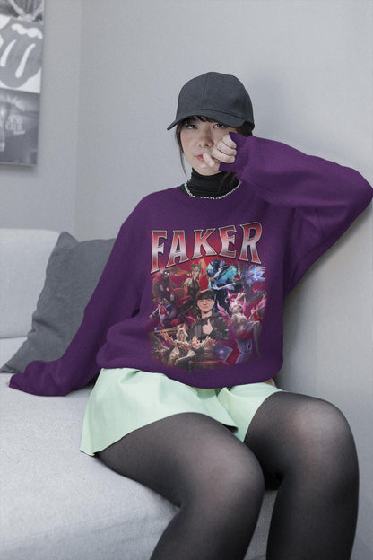 Faker League of Legends Sweatshirt: T1 Bootleg LoL Esports Fan Apparel | LE19