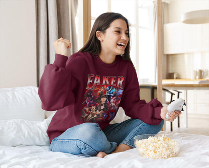 Faker League of Legends Sweatshirt: T1 Bootleg LoL Esports Fan Apparel | LE19