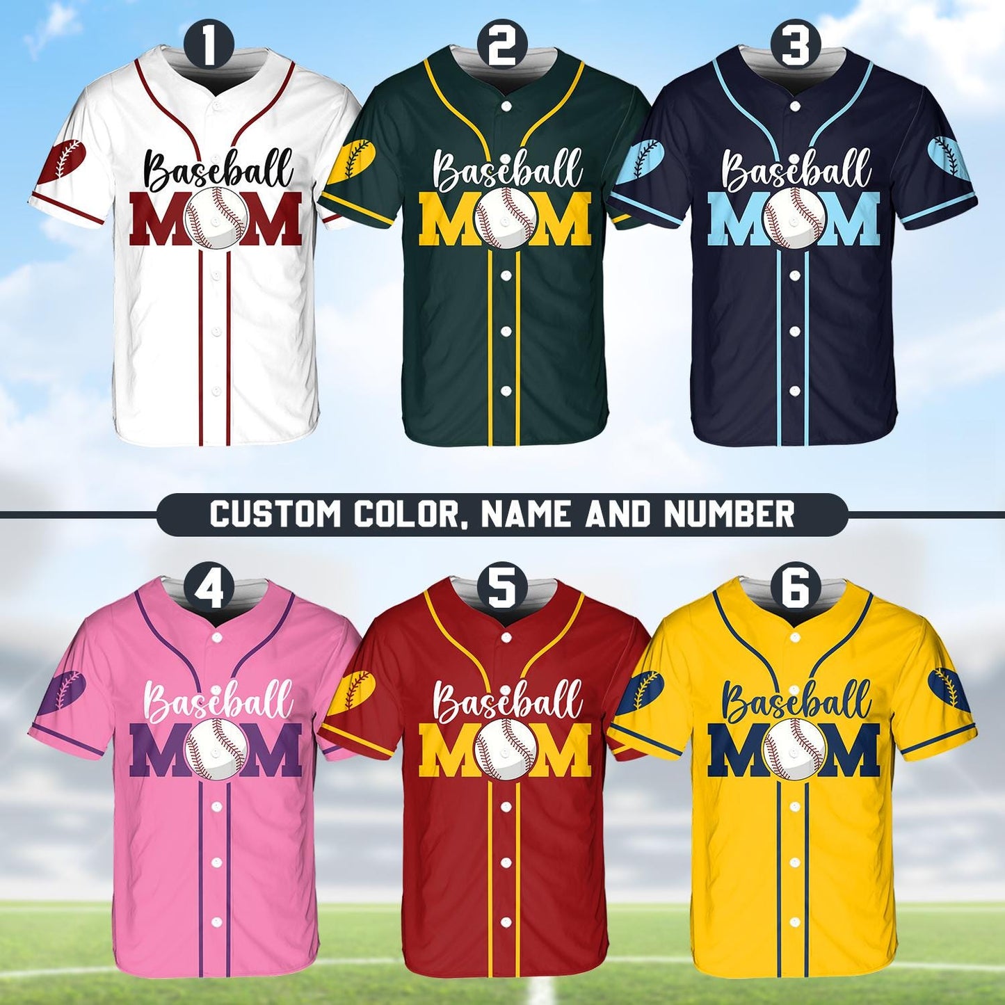 Mom Baseball Jersey, Custom Name Baseball Jersey, Personalized Jersey, Gift For Women, Funny Shirt, Mom Gifts, Mother Day Jersey | KK46
