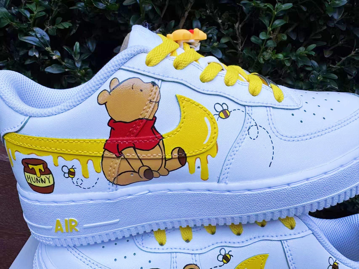 Hand Painted Winnie the Pooh AF1 Sneakers: Custom Anime Street Style | IU94