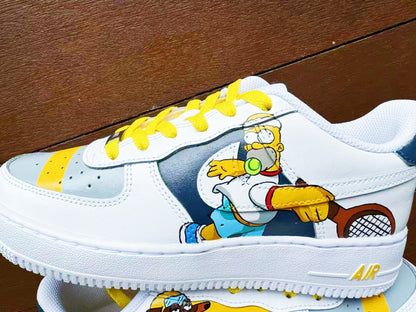 Hand Painted Air Force 1 Sneakers: Custom Simpson Cartoons | PU16