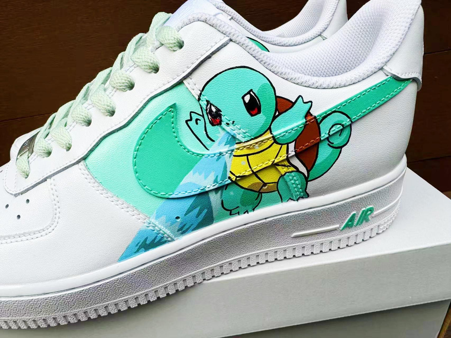 custom hand painted air force1.af1 pokemon squirtle cartoons street style anime wedding shoes trendy trainers gift design sneake | KS76