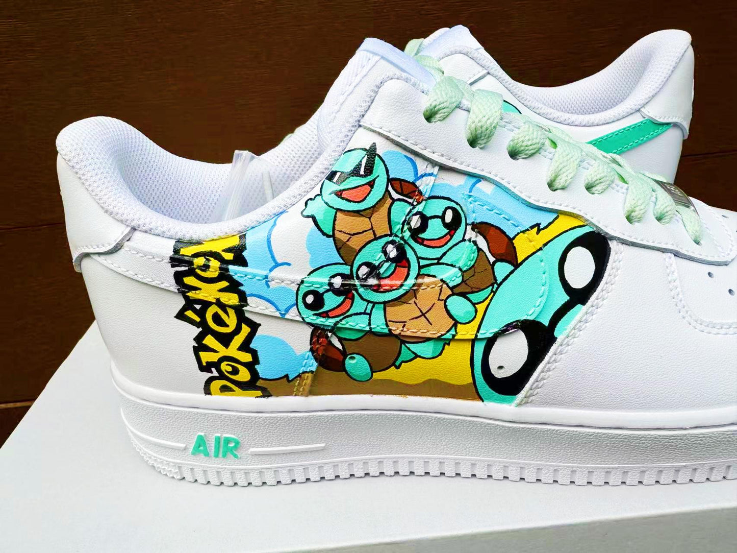custom hand painted air force1.af1 pokemon squirtle cartoons street style anime wedding shoes trendy trainers gift design sneake | KS76