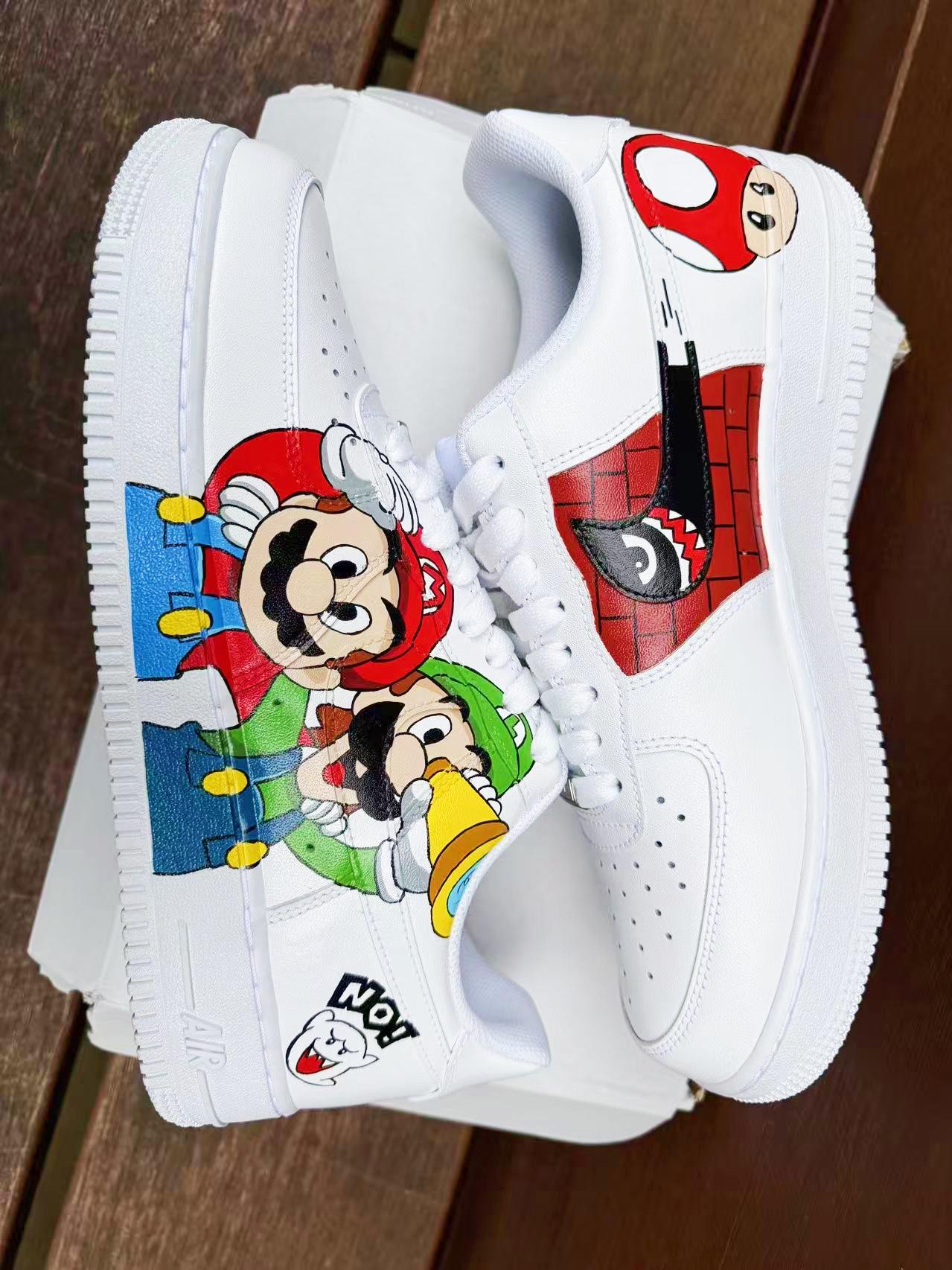 Hand Painted Air Force 1 AF 1 Sneakers: Custom Anime Shoes personalized gift design white shoes | QO90