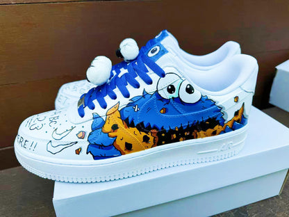 Hand-Painted Air Force 1 Sneakers: Custom Cartoon X mas AF1 cookie white personalized gift design wedding fashion trainers | MV74