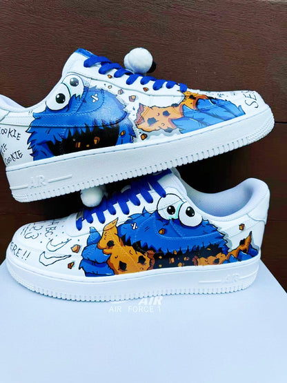 Hand-Painted Air Force 1 Sneakers: Custom Cartoon X mas AF1 cookie white personalized gift design wedding fashion trainers | MV74