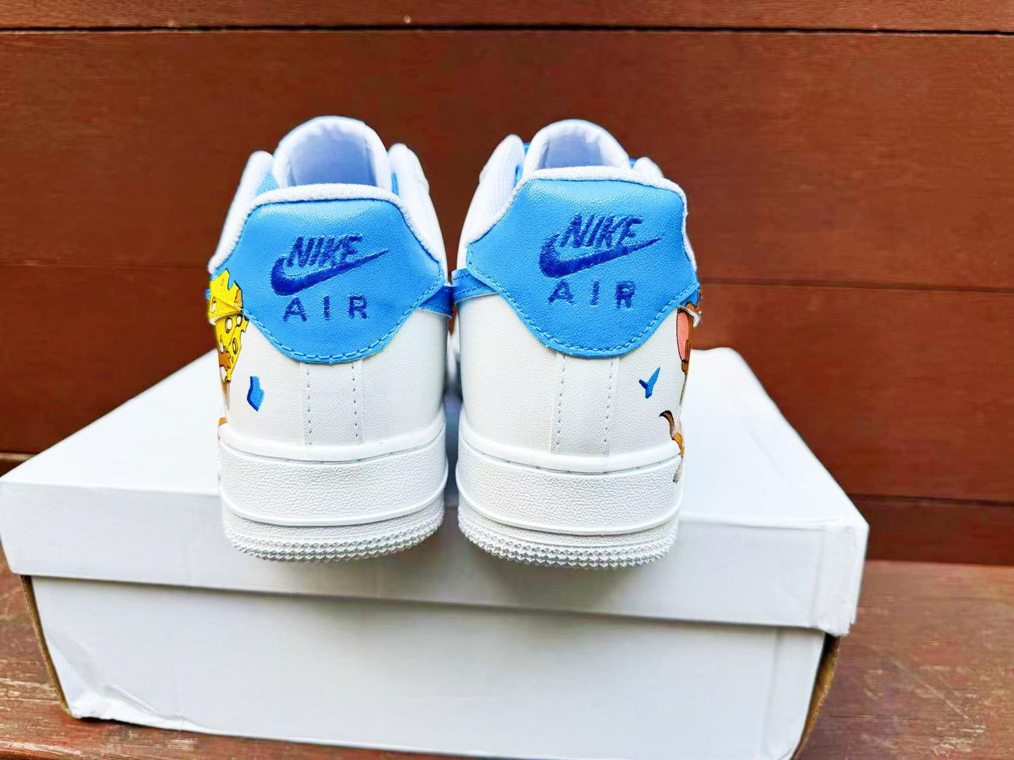 Hand Painted Tom Jerry Air Force 1 Sneakers: Custom Anime Shoes AF1 white personalized gift design wedding fashion trainers | PX98