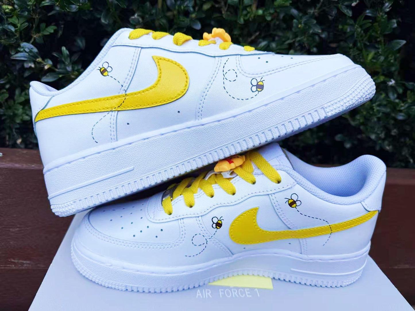 Hand Painted Winnie the Pooh AF1 Sneakers: Custom Anime Street Style | IU94