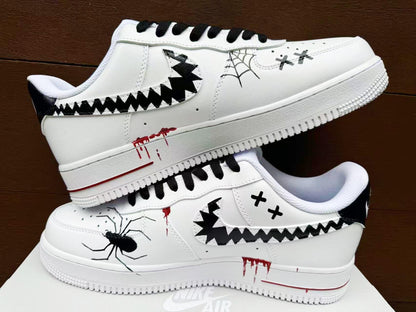 Custom Hand-Painted AF1 Air Force 1 Halloween Skull gift Design shoes personalized white sneakers | HM19