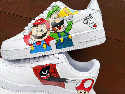 Hand Painted Air Force 1 AF 1 Sneakers: Custom Anime Shoes personalized gift design white shoes | QO90
