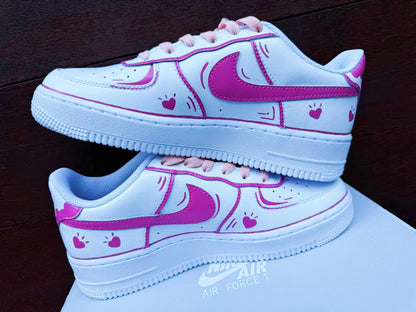 Hand-Painted Stitch Air Force 1 Sneakers: Custom Anime Shoes white personalized gift design wedding fashion street trainers anime shoes | GP31