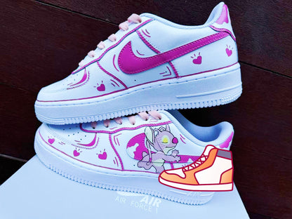 Hand-Painted Stitch Air Force 1 Sneakers: Custom Anime Shoes white personalized gift design wedding fashion street trainers anime shoes | GP31