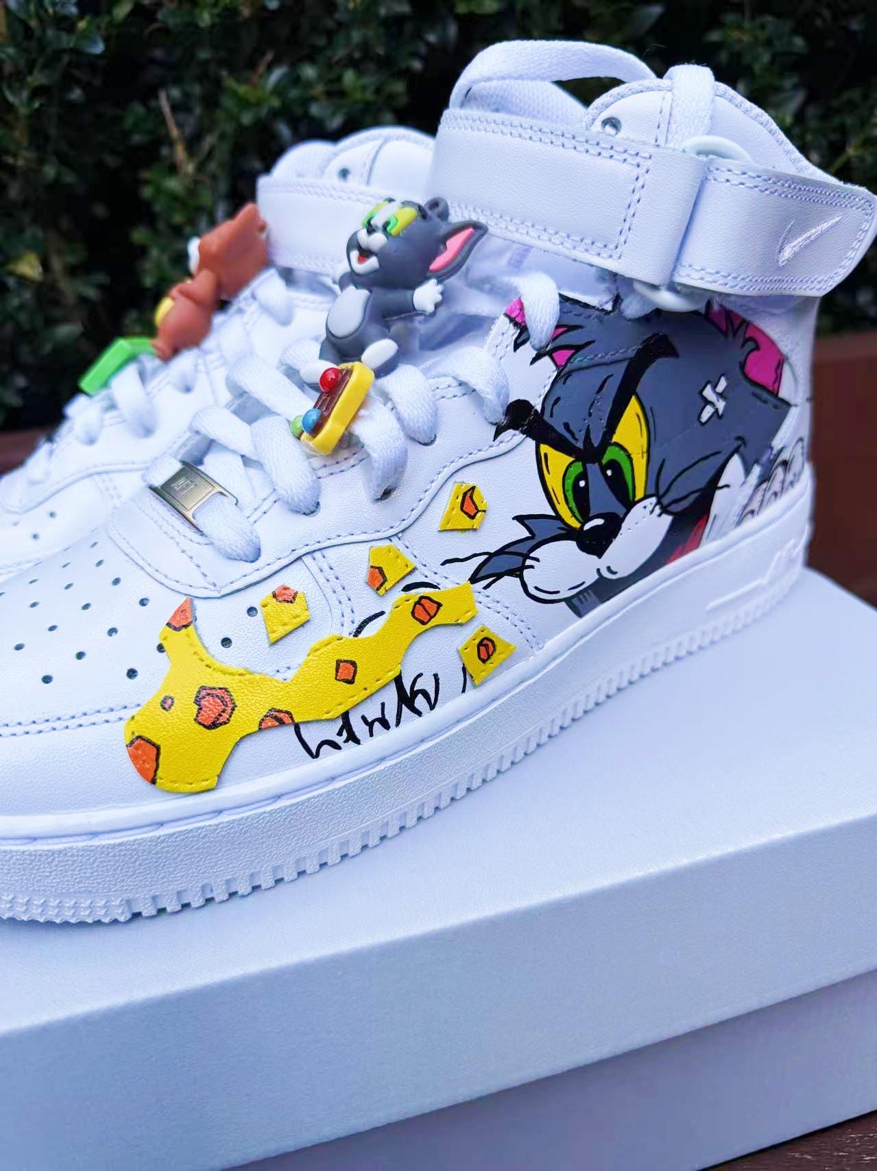 Hand Painted Tom & Jerry Air Force 1 Sneakers: Custom Cartoon Shoes | IM26
