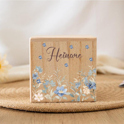 Personalized Child Money Box,Custom Name Piggy Bank for Children,Wood FlowerMoney Box,Christening Gifts,Easter Gifts,Birthday Gift for Kids