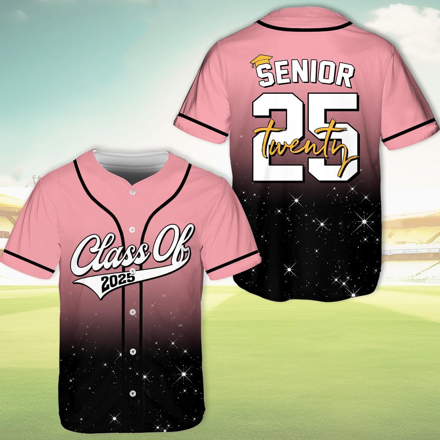 Senior 25 Baseball Jersey, Glitter Baseball Jersey, Personalized Jersey, Class Off 2025, Graduation, Senior Gifts | RW44