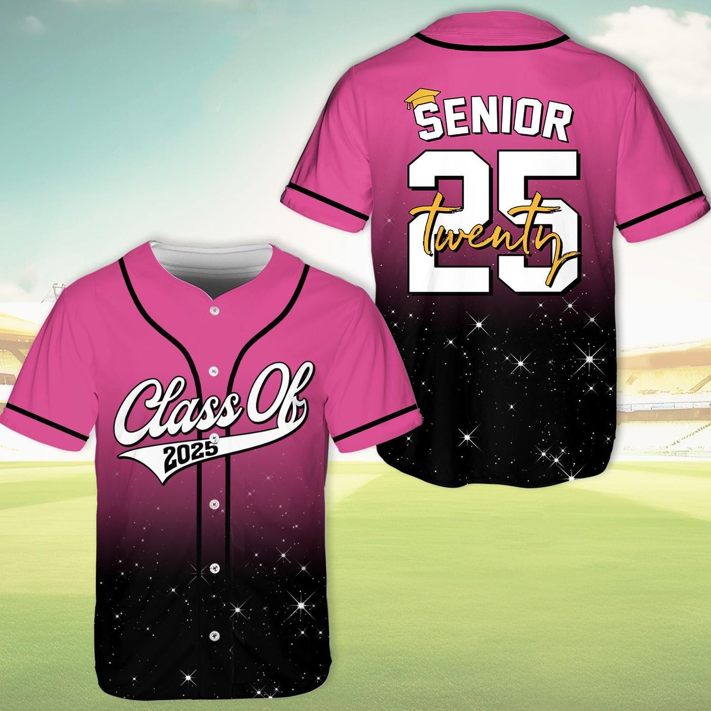 Senior 25 Baseball Jersey, Glitter Baseball Jersey, Personalized Jersey, Class Off 2025, Graduation, Senior Gifts | RW44