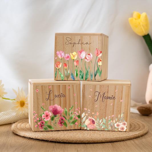 Personalized Child Money Box,Custom Name Piggy Bank for Children,Wood FlowerMoney Box,Christening Gifts,Easter Gifts,Birthday Gift for Kids