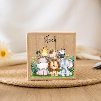 Personalized Animal Piggy Bank,Custom Name Baby Money Box,Children Wooden Coin Bank,Birthday Gifts for Kids,Christmas Gift,Saving Bank