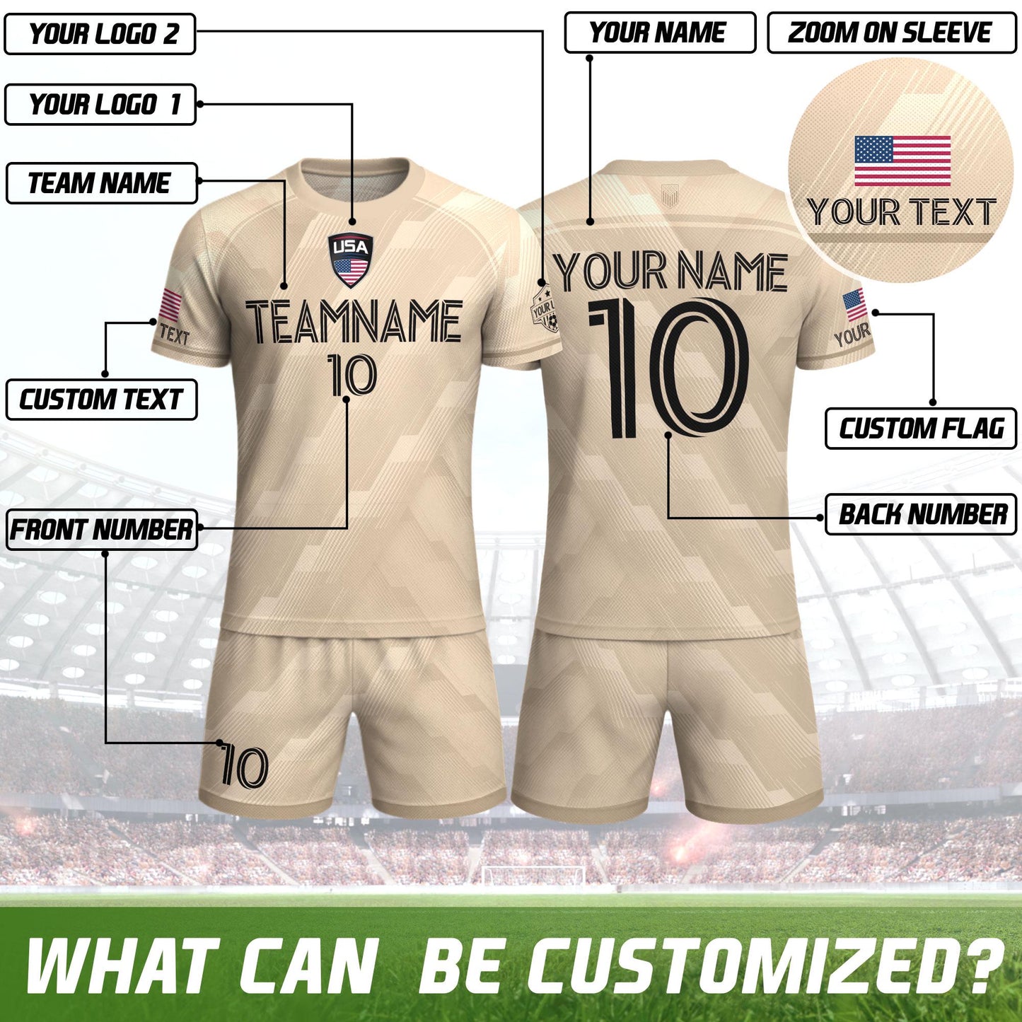 Personalized Soccer Team Jersey For Men And Kids, Print Your Logo Number & Team Name, Custom American Football Jersey Training Outfit | KE12