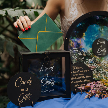 Personalized Hawaii Wedding Card Box, Tropical Ocean Theme, Custom Bridal Decor