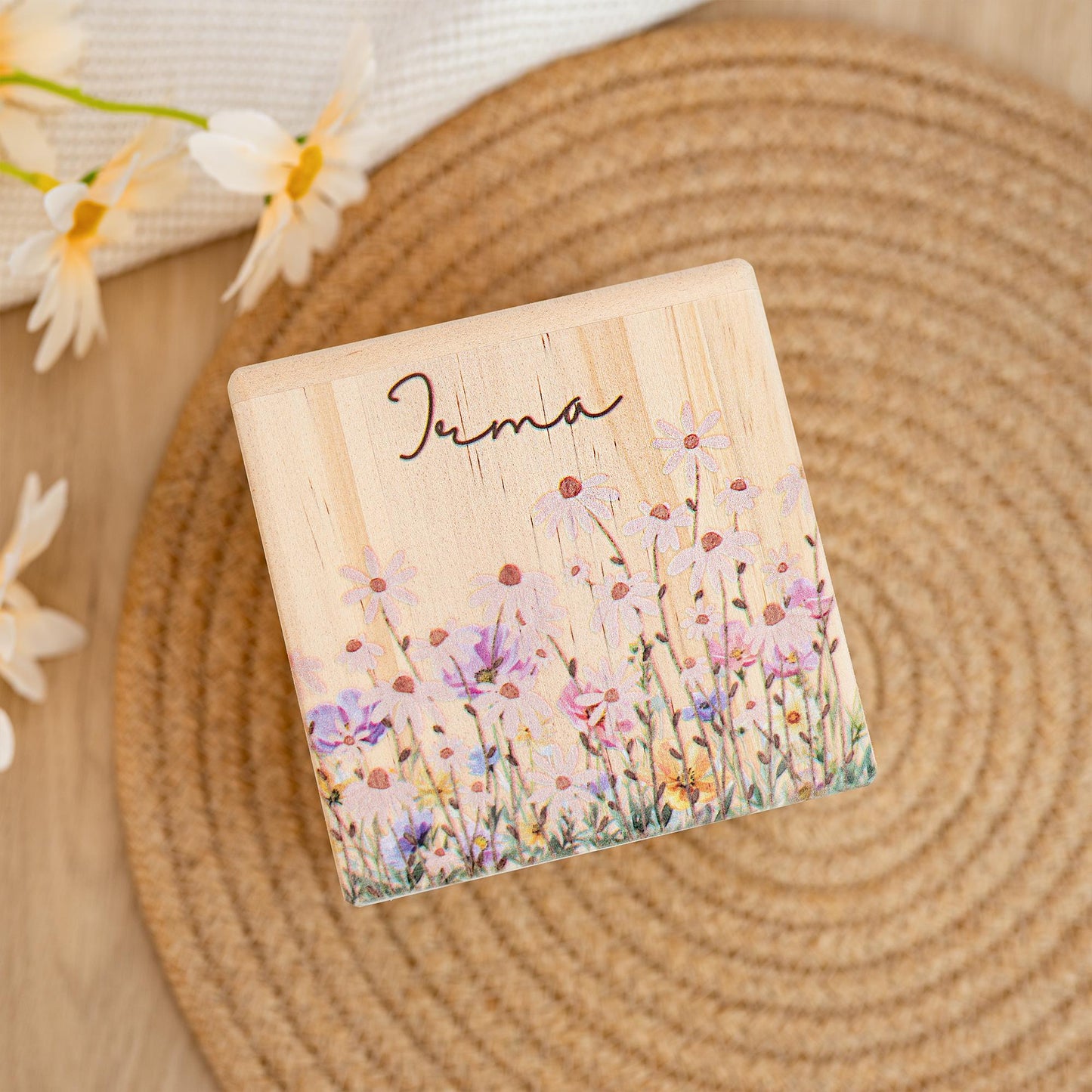 Money Box Personalized,Money Box Flowers,Piggy Bank for Kids,Coin Bank,Cash Box Wood,Baptism Gift,Savings Bank,Baby Shower Gift,Christmas