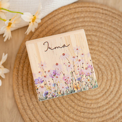 Money Box Personalized,Money Box Flowers,Piggy Bank for Kids,Coin Bank,Cash Box Wood,Baptism Gift,Savings Bank,Baby Shower Gift,Christmas