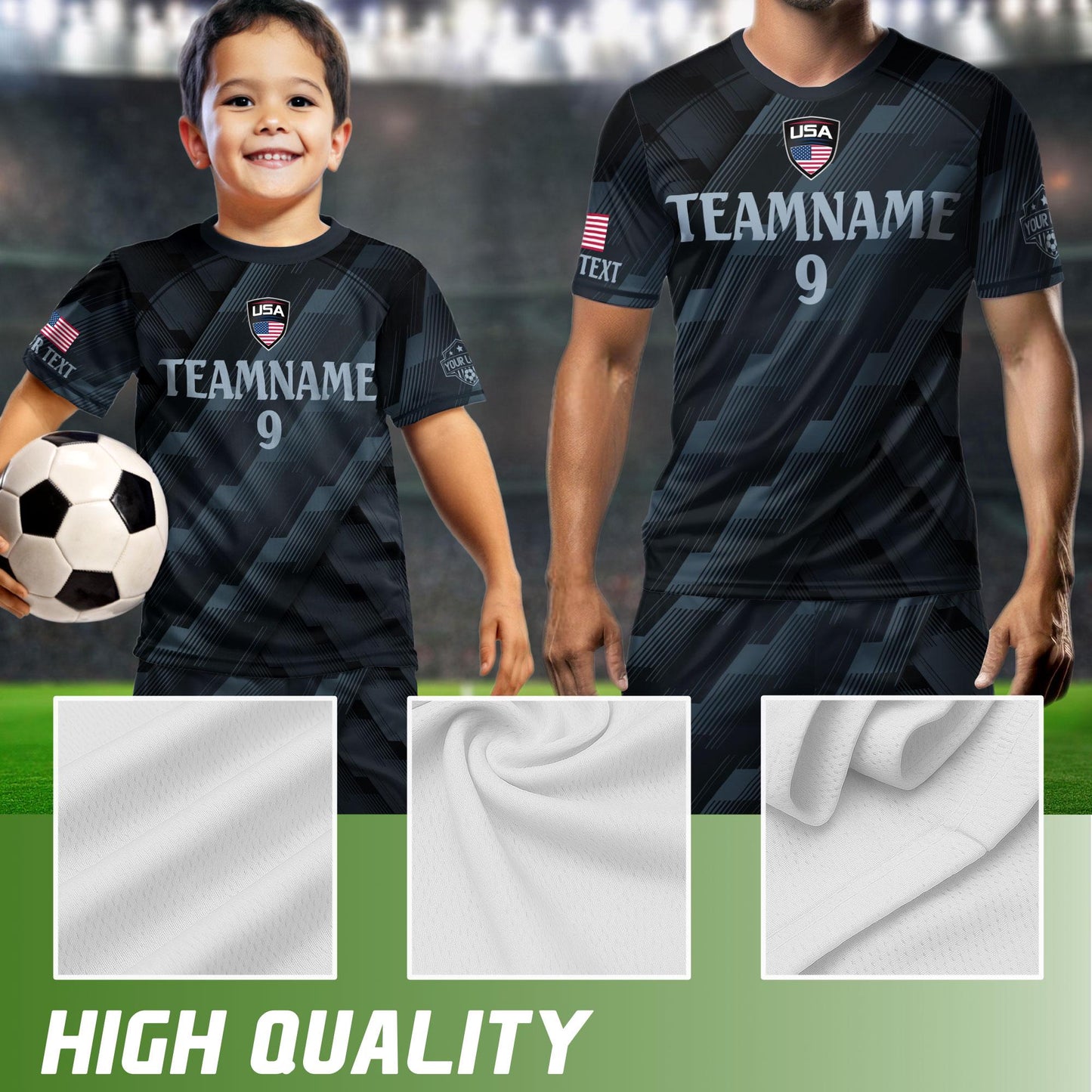 Personalized Soccer Team Jersey For Men And Kids, Print Your Logo Number & Team Name, Custom American Football Jersey Training Outfit | KE12