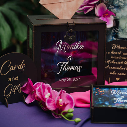 Personalized Hawaii Wedding Card Box, Tropical Ocean Theme, Custom Bridal Decor