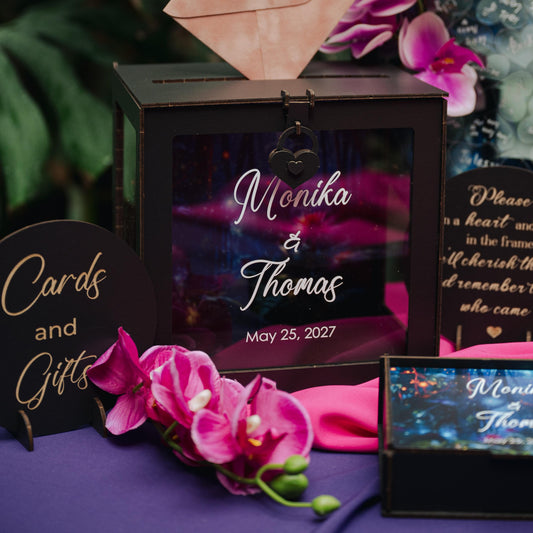 Personalized Hawaii Wedding Card Box, Tropical Ocean Theme, Custom Bridal Decor