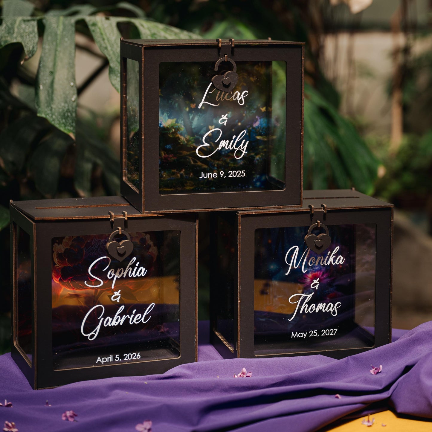 Personalized Hawaii Wedding Card Box, Tropical Ocean Theme, Custom Bridal Decor