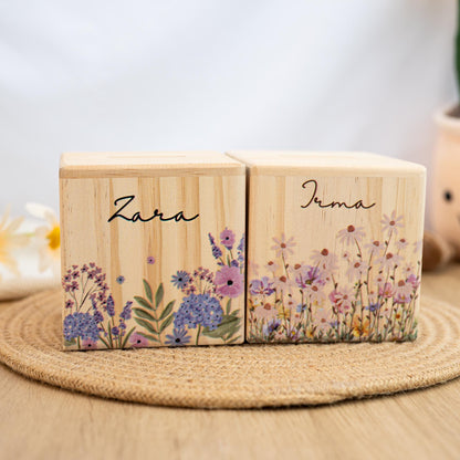 Money Box Personalized,Money Box Flowers,Piggy Bank for Kids,Coin Bank,Cash Box Wood,Baptism Gift,Savings Bank,Baby Shower Gift,Christmas