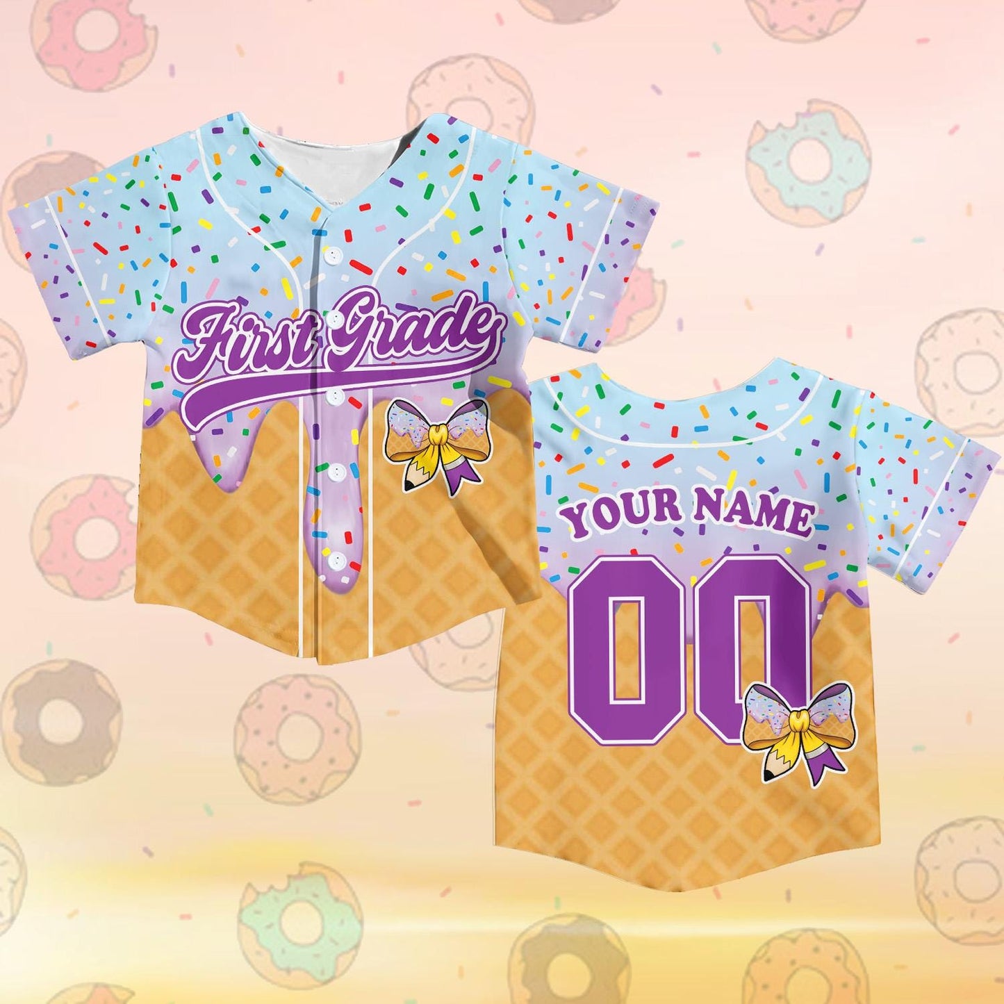 First Day of School Custom Jersey Baseball Shirt Drip Back to School Gift for Teacher First Grade Second Grade Classroom Outfit | NX26