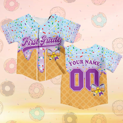 First Day of School Custom Jersey Baseball Shirt Drip Back to School Gift for Teacher First Grade Second Grade Classroom Outfit | NX26