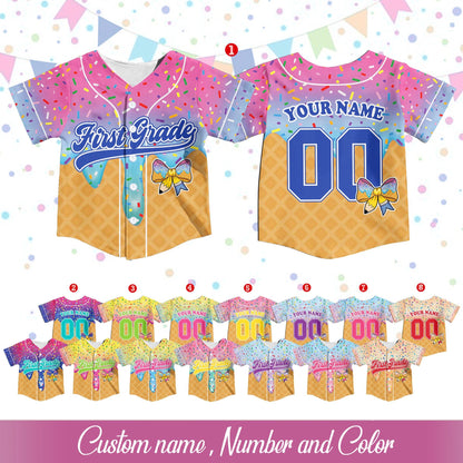First Day of School Custom Jersey Baseball Shirt Drip Back to School Gift for Teacher First Grade Second Grade Classroom Outfit | NX26