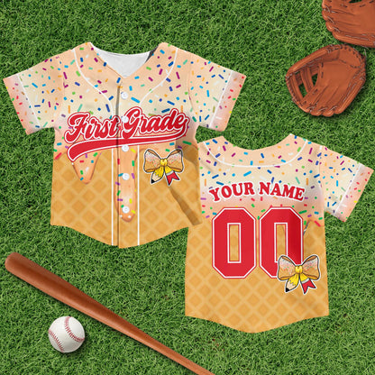 First Day of School Custom Jersey Baseball Shirt Drip Back to School Gift for Teacher First Grade Second Grade Classroom Outfit | NX26