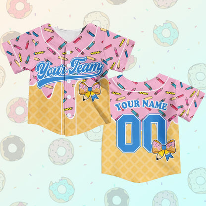 First Day of School Custom Jersey Baseball Shirt Drip Back to School Gift for Teacher First Grade Second Grade Classroom Outfit | GI78
