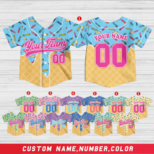 First Day of School Custom Jersey Baseball Shirt Drip Back to School Gift for Teacher First Grade Second Grade Classroom Outfit | GF30