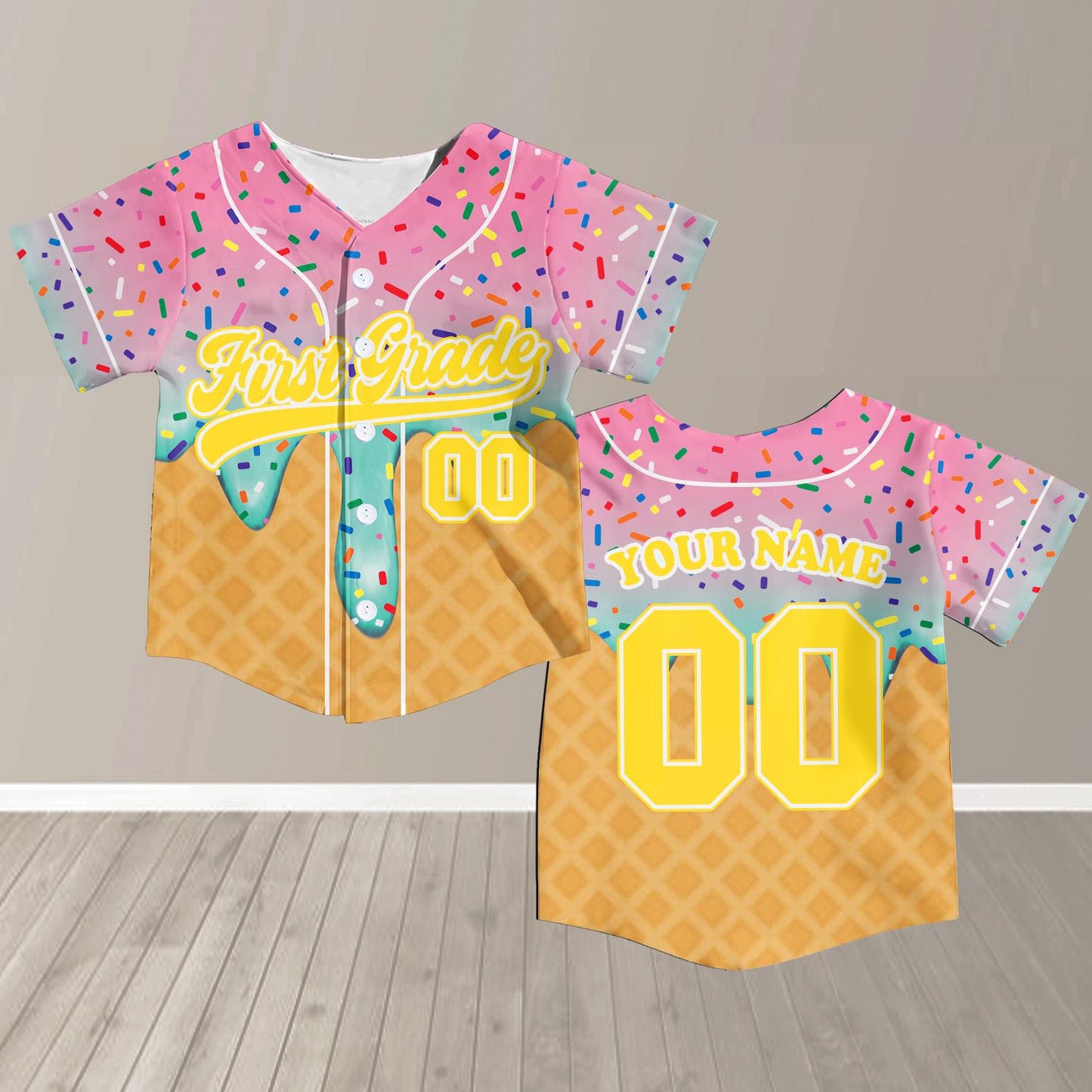 First Day of School Custom Jersey Baseball Shirt Drip Back to School Gift for Teacher First Grade Second Grade Classroom Outfit | UQ39
