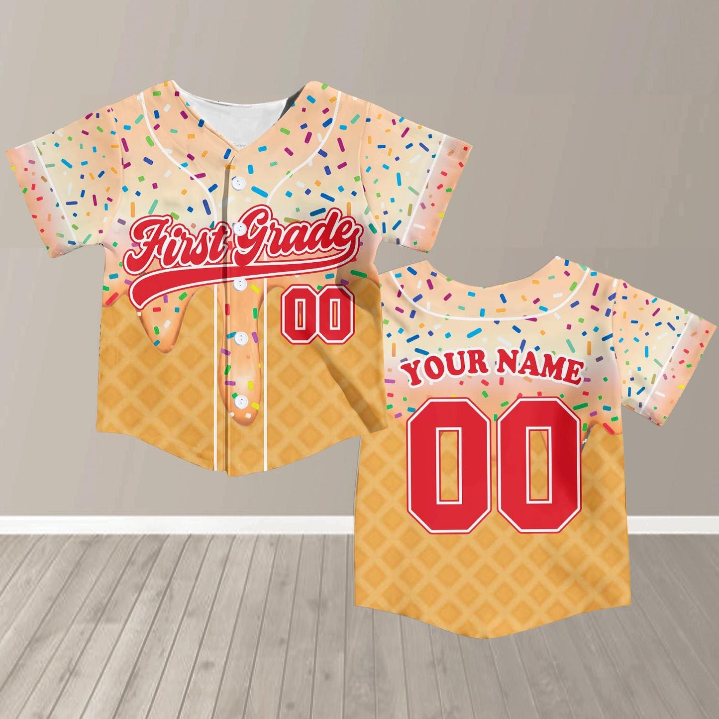 First Day of School Custom Jersey Baseball Shirt Drip Back to School Gift for Teacher First Grade Second Grade Classroom Outfit | UQ39
