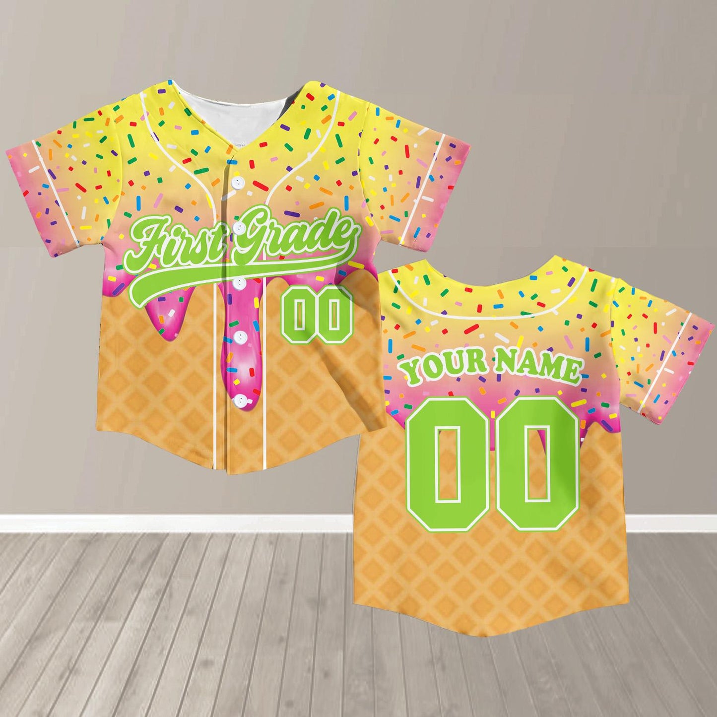 First Day of School Custom Jersey Baseball Shirt Drip Back to School Gift for Teacher First Grade Second Grade Classroom Outfit | UQ39