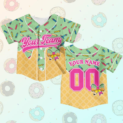 First Day of School Custom Jersey Baseball Shirt Drip Back to School Gift for Teacher First Grade Second Grade Classroom Outfit | GI78