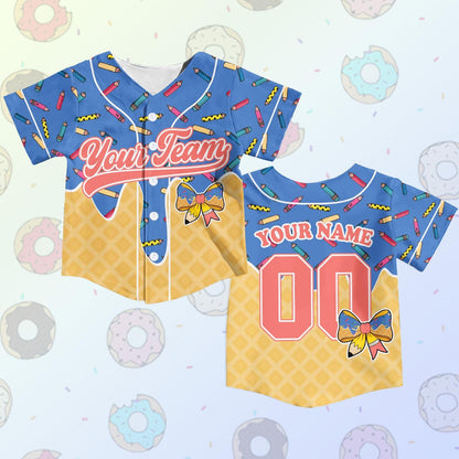 First Day of School Custom Jersey Baseball Shirt Drip Back to School Gift for Teacher First Grade Second Grade Classroom Outfit | GI78