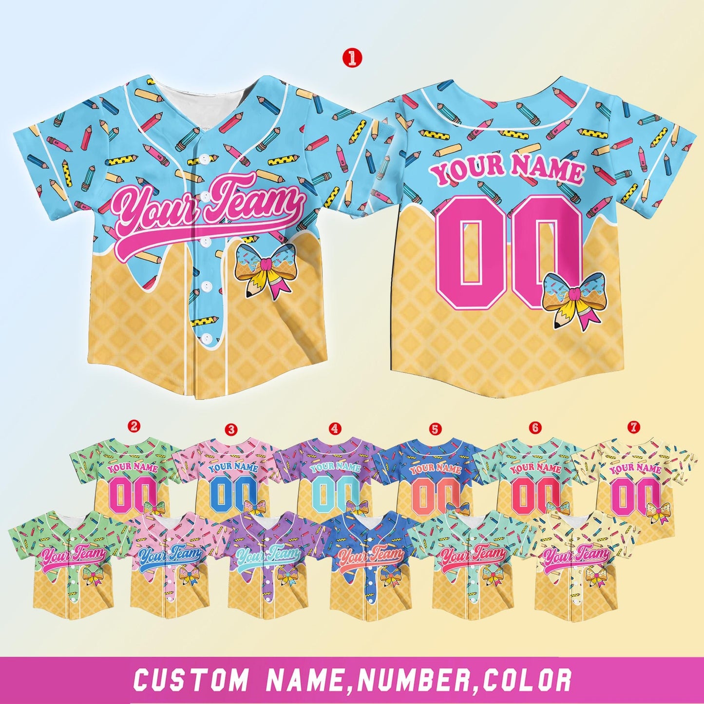 First Day of School Custom Jersey Baseball Shirt Drip Back to School Gift for Teacher First Grade Second Grade Classroom Outfit | GI78