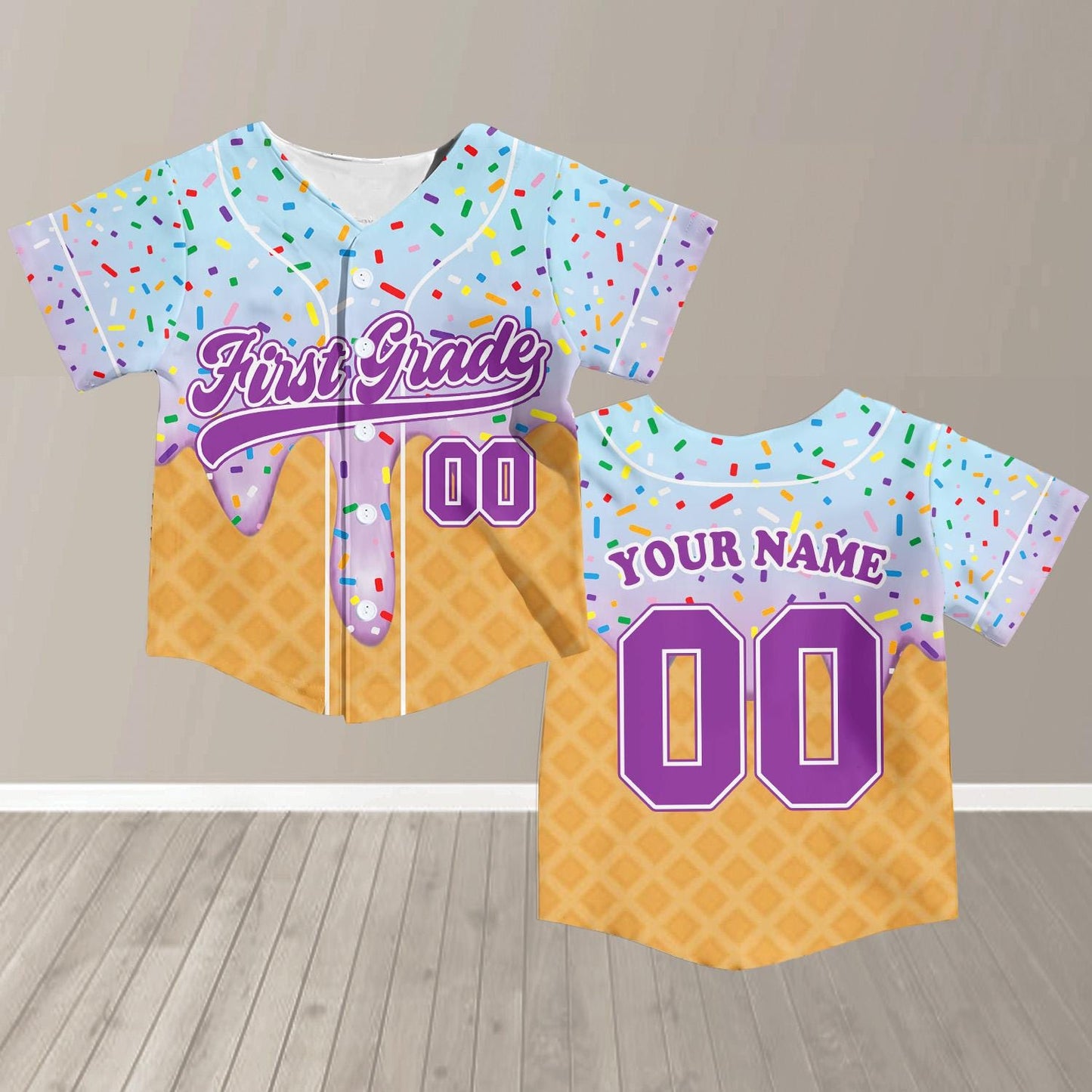 First Day of School Custom Jersey Baseball Shirt Drip Back to School Gift for Teacher First Grade Second Grade Classroom Outfit | UQ39