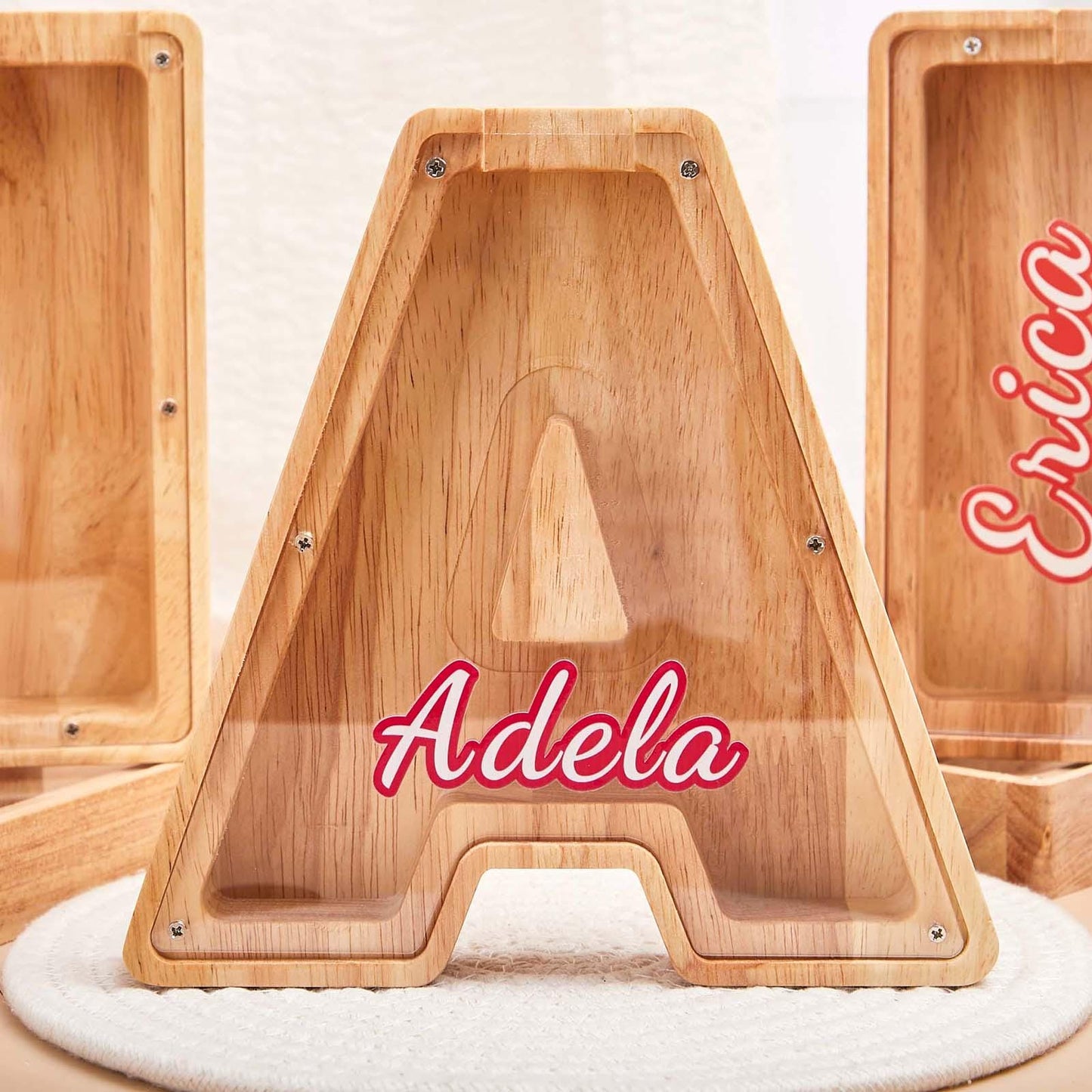 Custom Initial Coin Bank,Wooden Colorful Letter Piggy Bank,Name Piggy Bank,Wooden Money Box,Money Box,Gift for Child,Baby Boy Gift,Baby Gift
