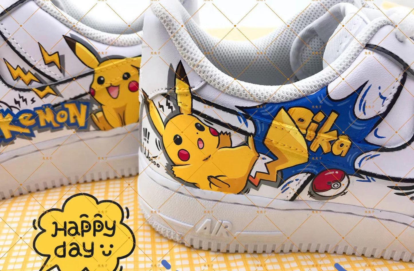 custom hand painted air force1.af1 cartoons street style anime wedding shoes trendy trainers high fashion sneakers white | YJ75
