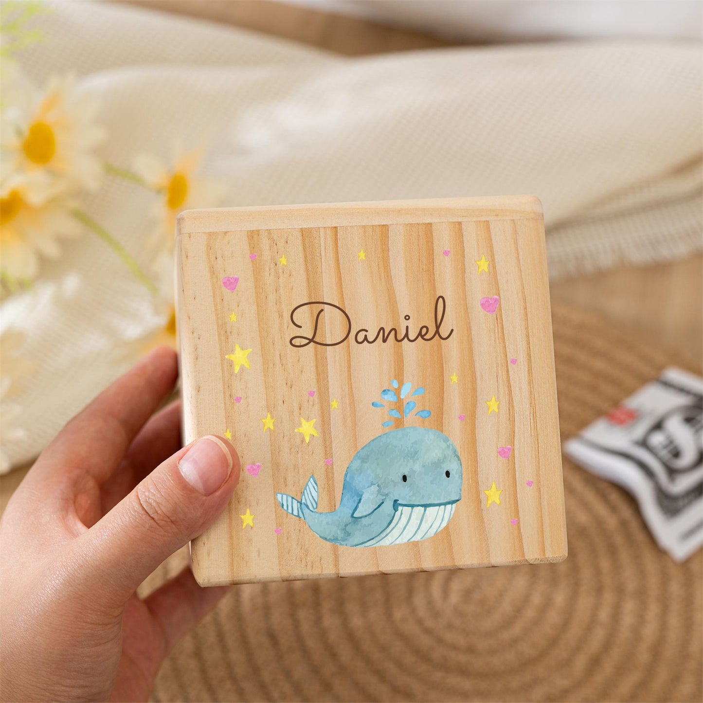 Personalized Name Piggy Bank,Wooden Animal Money Box,Baby Christmas Gifts,Baptism Gift,Birthday Party Gift for Kids,Baby Shower Gifts