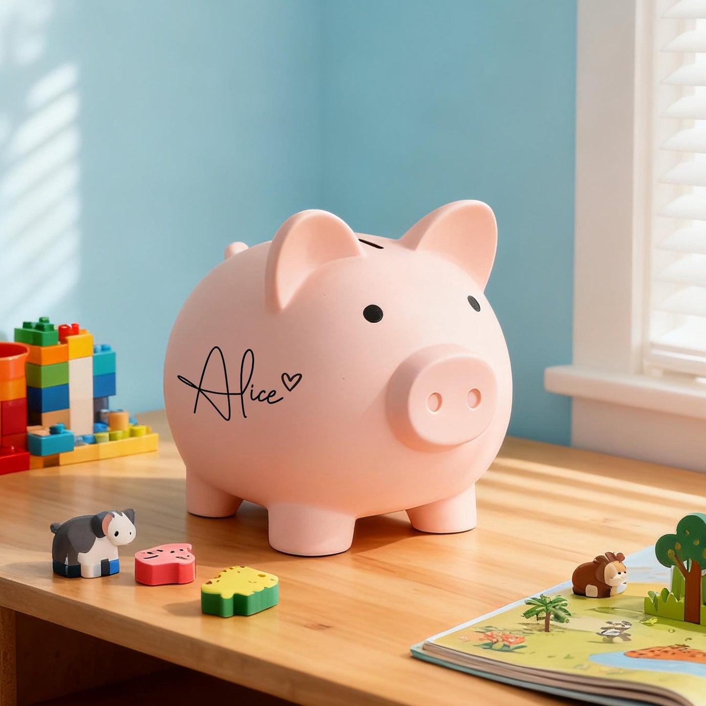 Custom Name Kids Piggy Bank | Boys Coin Money Bank | Unique Easter Birthday Gift & Cute Nursery Decoration