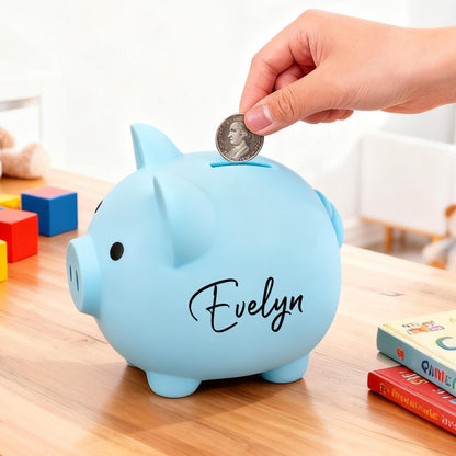 Personalized Piggy Bank With Name, Custom Kids Coin Bank, Birthday Gift for Boys, Nursery Room Decor, Baby Shower Gifts, Handmade Money Bank